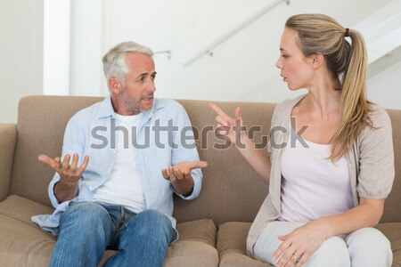 Couple arguing on the couch Stock photo © wavebreak_media