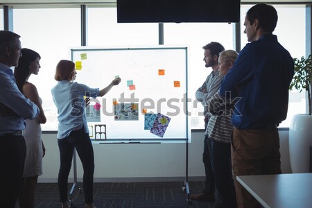 Colleagues discussing over sticky note Stock photo © wavebreak_media