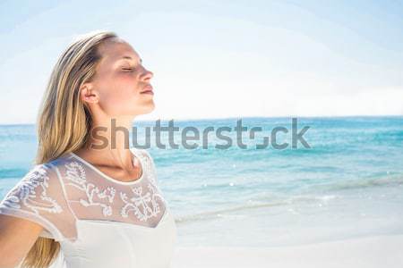 女性 ビーチ 自然 海 ストックフォト © wavebreak_media
