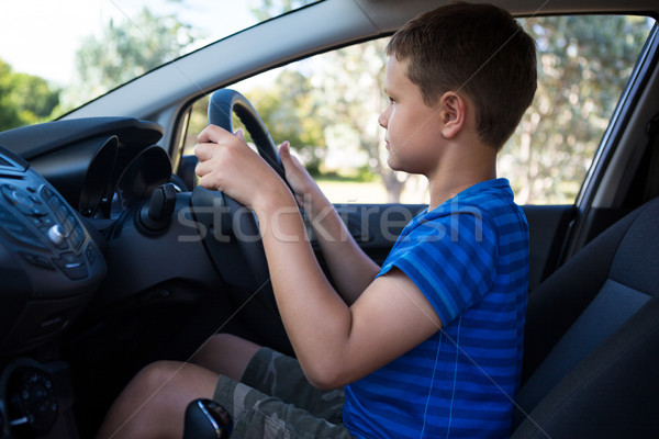 Conducere maşină vedere laterala copil călători Imagine de stoc © wavebreak_media