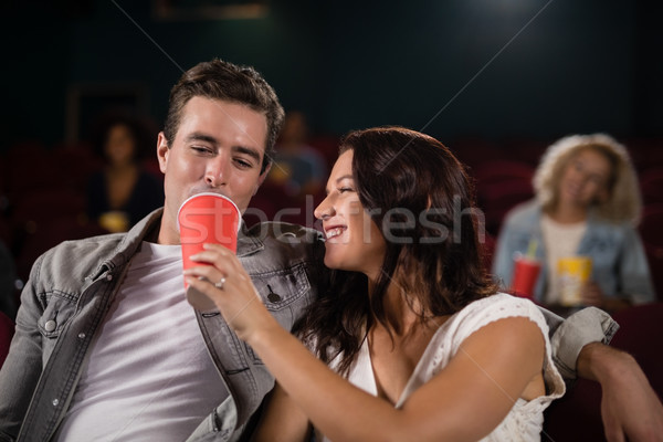Feliz casal assistindo filme teatro homem Foto stock © wavebreak_media