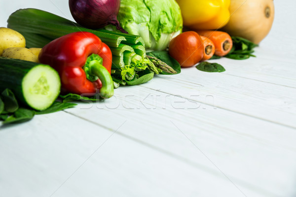 Line of vegetables on table Stock photo © wavebreak_media