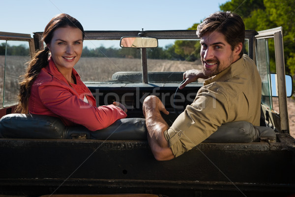 Portrait of couple sitting in off road vehicle Stock photo © wavebreak_media