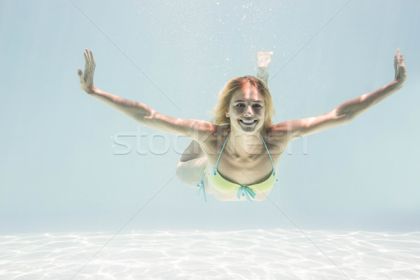 Foto stock: Encajar · mujer · natación · agua · piscina · cuerpo