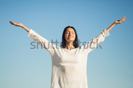 Calm brunette doing yoga Stock photo © wavebreak_media