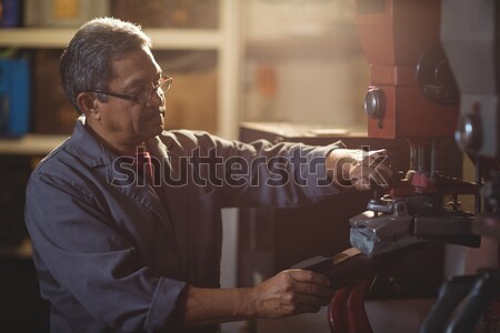 Shoemaker making shoe on machine Stock photo © wavebreak_media
