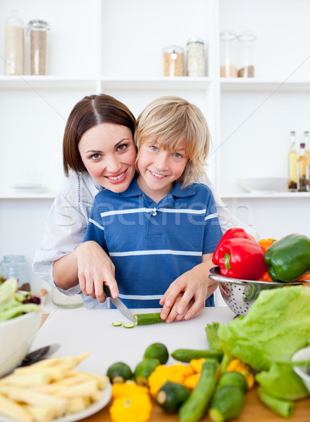 Caring mother and her son cooking  Stock photo © wavebreak_media