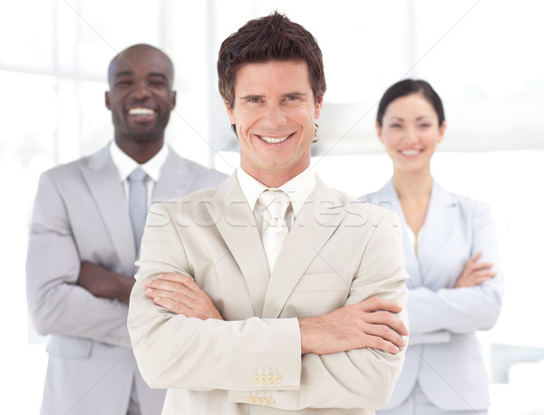 Stockfoto: Business · team · tonen · geest · positiviteit · man