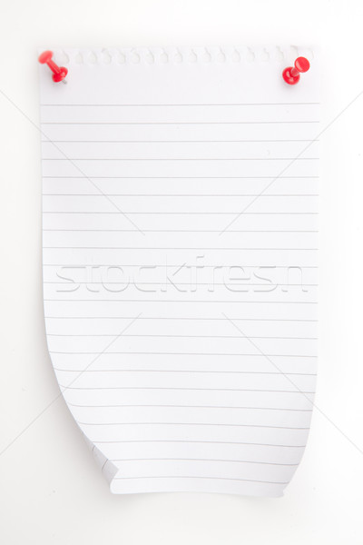 Blank paper  with red pushpin against a white background Stock photo © wavebreak_media