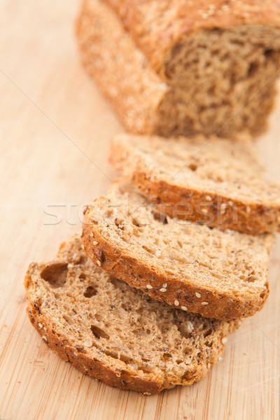 [[stock_photo]]: Partiellement · brun · pain · table · en · bois · alimentaire