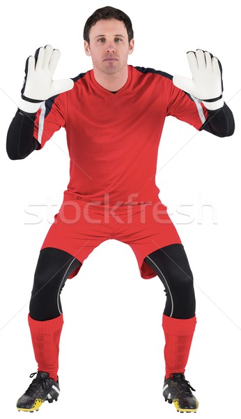 Goalkeeper in red ready to catch Stock photo © wavebreak_media