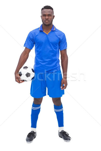 Futballista kék áll labda fehér sport Stock fotó © wavebreak_media
