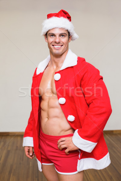 Foto stock: Macho · hombre · traje · gimnasio · retrato