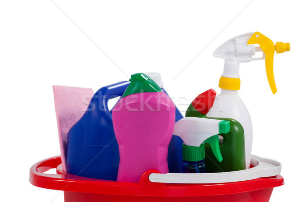 Various household cleaning supplies in a bucket Stock photo © wavebreak_media