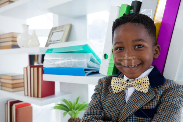 Közelkép portré mosolyog fiú üzletember áll Stock fotó © wavebreak_media