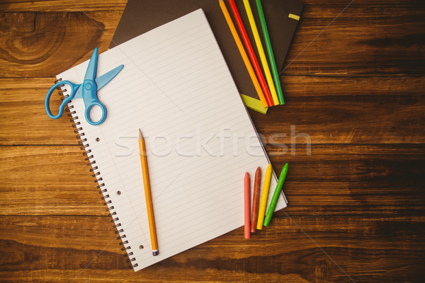 School supplies on desk with copy space Stock photo © wavebreak_media