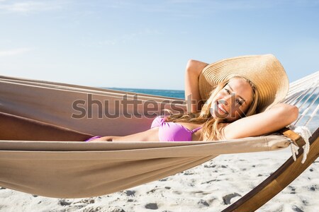 Fit woman lying on deck chair Stock photo © wavebreak_media