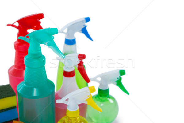 High angle view of colorful spray bottles Stock photo © wavebreak_media