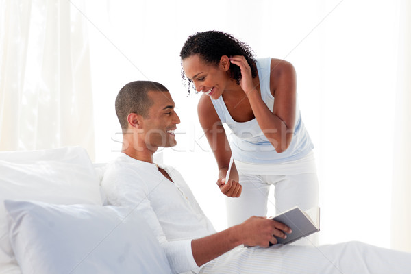 Cheerful couple finding out results of a pregnancy test Stock photo © wavebreak_media