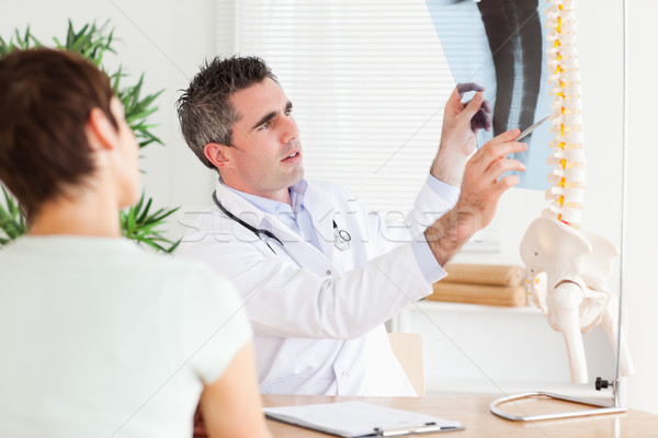 Stock foto: Männlichen · Arzt · Patienten · xray · Zimmer · Medizin