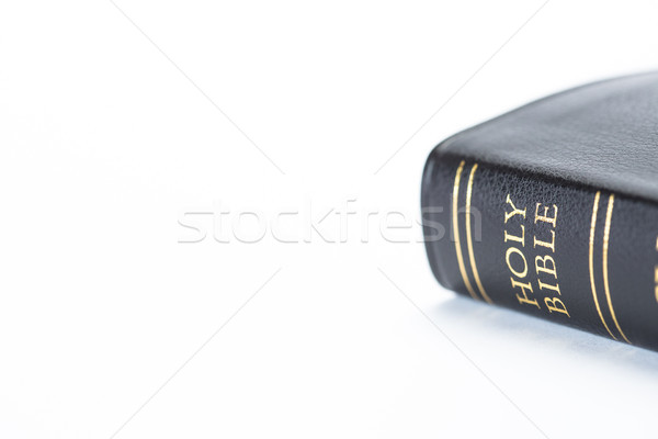 Black leather bound holy bible Stock photo © wavebreak_media
