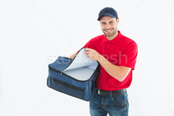 Pizza delivery man opening bag Stock photo © wavebreak_media