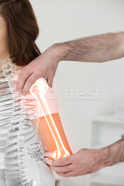 Highlighted bones of woman at physiotherapist  Stock photo © wavebreak_media