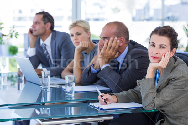 Iş ekibi toplantı ofis teknoloji cam işadamı Stok fotoğraf © wavebreak_media