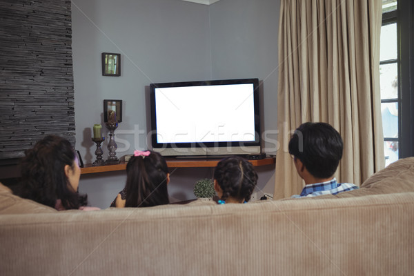 Familie Fernsehen zusammen Wohnzimmer home Kind Stock foto © wavebreak_media