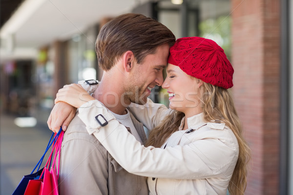 Glimlachend gelukkig vrouw vriendje mall Stockfoto © wavebreak_media