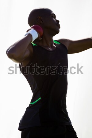 Mężczyzna sportowiec shot piłka biały czarny Zdjęcia stock © wavebreak_media