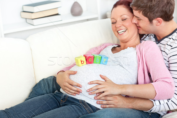 肖像 孕婦 嬰兒 立方體 肚 商業照片 © wavebreak_media