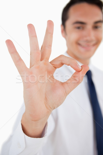 Close-up of a man approving against white background Stock photo © wavebreak_media