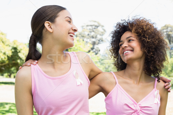 [[stock_photo]]: Bénévoles · cancer · du · sein · conscience · souriant · Homme · parc