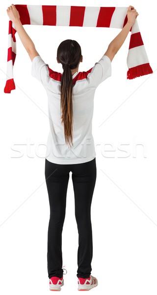 Fútbol ventilador rojo blanco bufanda Foto stock © wavebreak_media