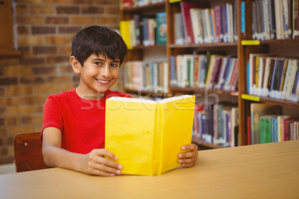 Stockfoto: Portret · jongen · lezing · boek · bibliotheek · cute
