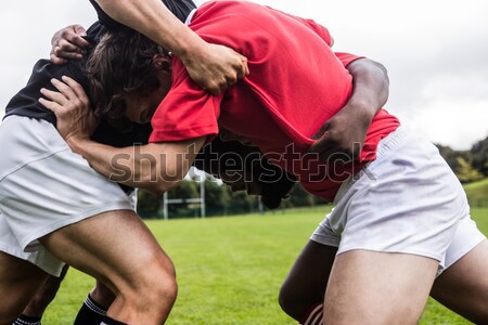 Foto stock: Imagen · rugby · aficionados · jugadores