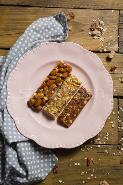 Trois sécher fruits bars plaque vue [[stock_photo]] © wavebreak_media