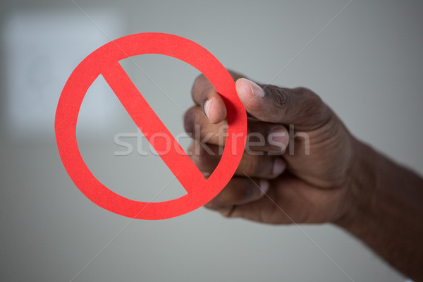 Hand verbod teken home zwarte Stockfoto © wavebreak_media