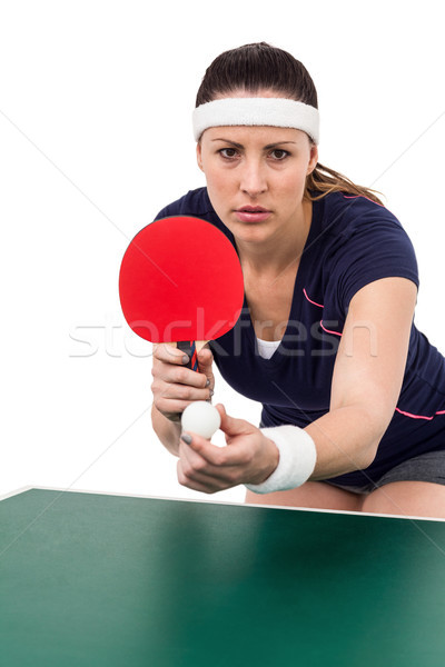 Weiblichen Athleten spielen Tischtennis weiß Sport Stock foto © wavebreak_media