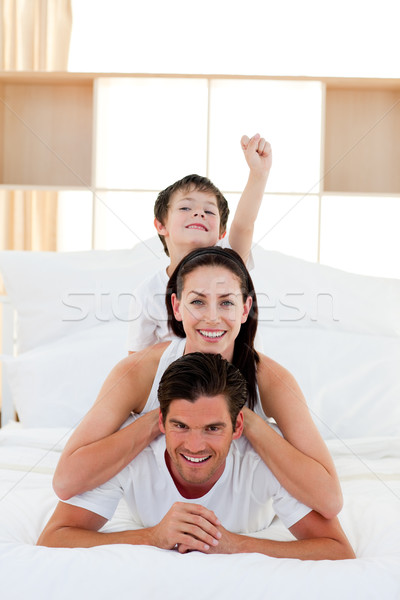 Cute little boy and his parents having fun Stock photo © wavebreak_media