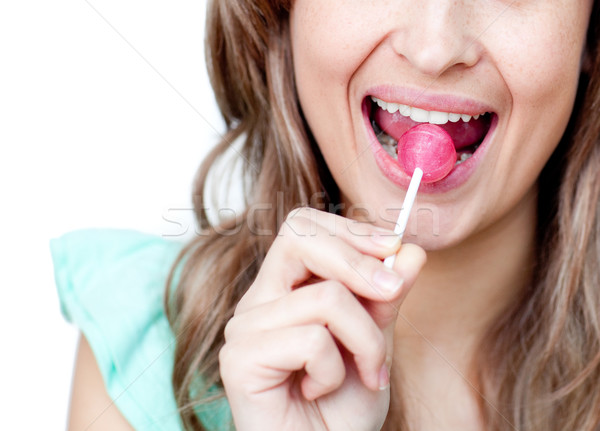 Close-up of a woman eating a lollipop  Stock photo © wavebreak_media