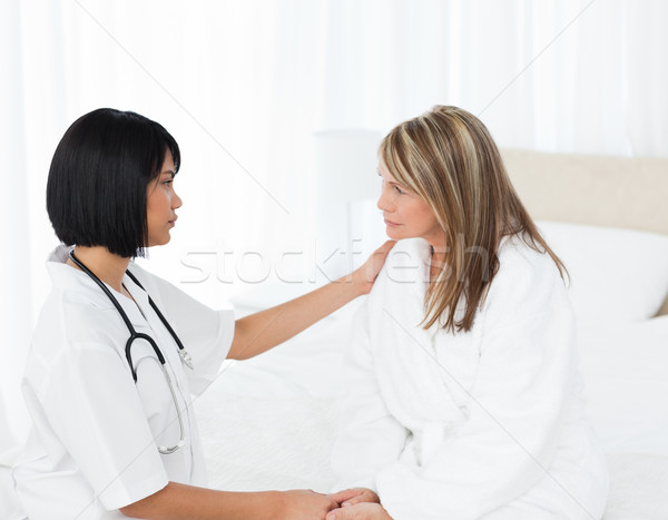 Stockfoto: Senior · praten · verpleegkundige · vrouw · arts · medische