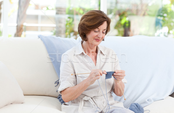 Foto stock: Mulher · casa · casa · feliz · saúde