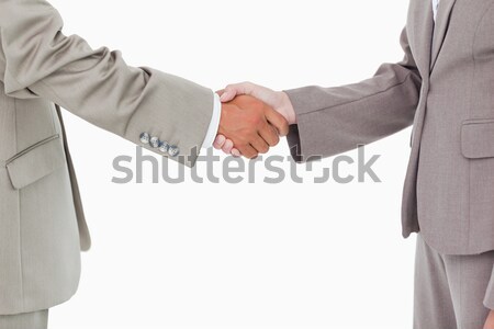 Close-up of a handshake against white background Stock photo © wavebreak_media