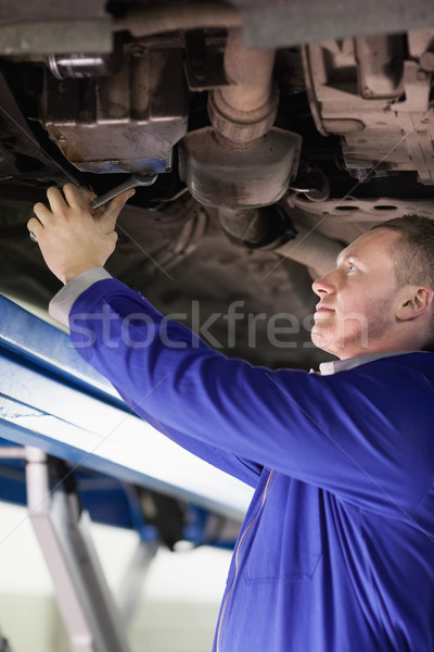 Foto stock: Mecánico · coche · garaje