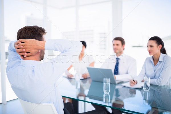 Candidat entretien d'embauche bureau ordinateur réunion portable [[stock_photo]] © wavebreak_media