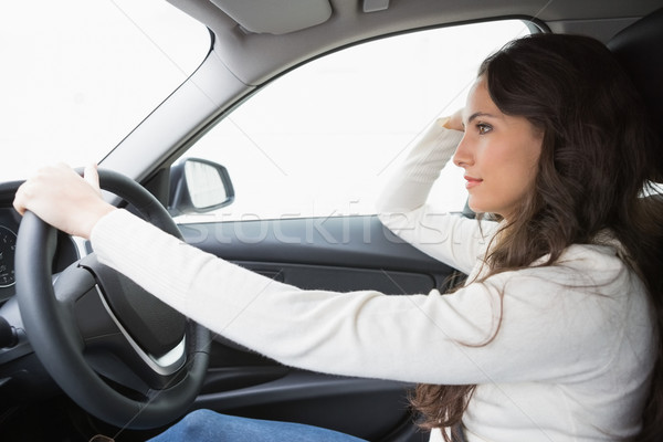 Jolie femme pense conduite voiture portrait Homme [[stock_photo]] © wavebreak_media
