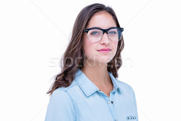 Stock photo: Pretty geeky hipster looking at camera