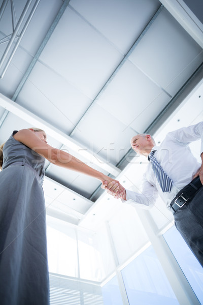 Two smiling business people shaking hands Stock photo © wavebreak_media